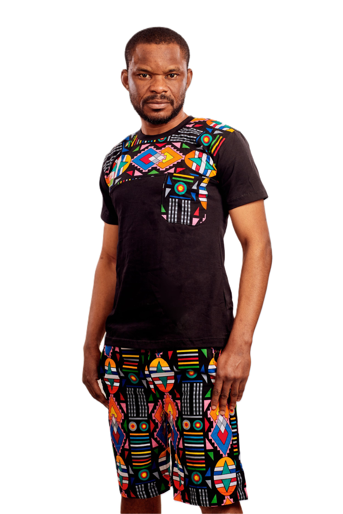 T-shirts and ankara short